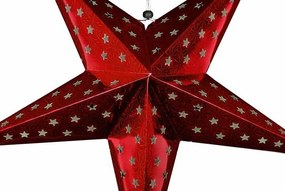 Stea luminoasă de Crăciun cu temporizator 60 cm, 10 LED, roșu