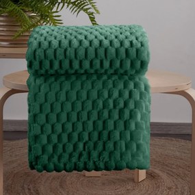 Pătură groasă în verde cu un model modern Lăţime: 150 cm | Lungime: 200 cm