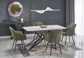 Masa extensibila Alfredo marmura alba/negru L160-240 cm