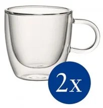 Set 2 cesti cafea, din sticla cu pereti dubli, Artesano S Transparent, 110 ml, Villeroy & Boch