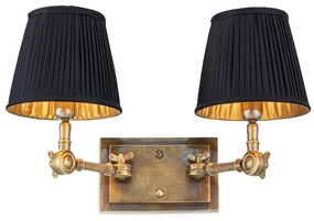 Aplica de perete dubla up or down, alama vintage/ abajur negru, Wentworth