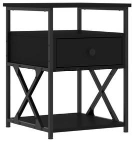 826073 vidaXL Noptieră, negru, 40x42x55 cm, lemn prelucrat