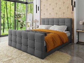 Pat matrimonial 180 cm Aqua (Gri ) (cu somieră, saltea și sp. depozitare). Promo -17%. 1070116
