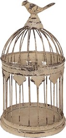 Set 2 colivii decorative pentru pasari, maro, din metal, aspect vintage