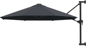vidaXL Umbrelă soare, montaj pe perete, stâlp metal, 300 cm, antracit