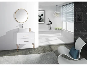 SET MOBILIER BAIE, DULAP CU LAVOAR + OGLINDA, SANTINO 60X50X76.5 CM, ALB