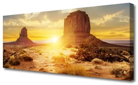 Tablou pe panza canvas Desert Sun Peisaj Galben Maro Verde