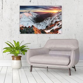 Tablou - Panoramă montană de iarnă (90x60 cm)