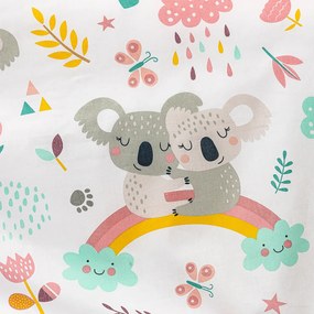 Lenjerie de pat copii, din bumbac, 4Home Koala rainbow, 100 x 135 cm, 40 x 60 cm