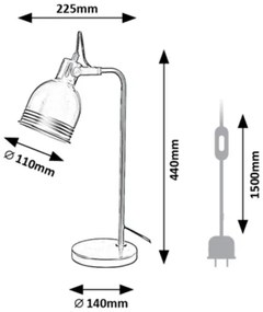 Veioza, lampa de masa design industrial Flint bej