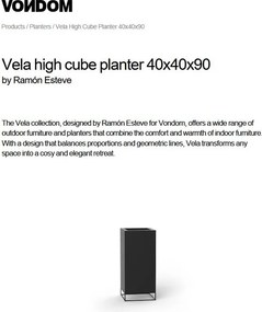 Ghiveci plante, flori design decorativ modern pentru amenajari interioare si exterioare, VELA HIGH CUBE 54049R Vondom