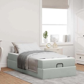 vidaXL Cadru de pat cu depozitare Gri deschis 80 x 200 cm Catifea