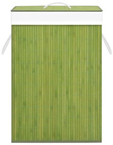 Cos de rufe din bambus, verde, 72 L 1, Verde, 40 x 30 x 60 cm
