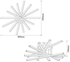 Lustră LED cu 7 surse de iluminare, 125W, cu telecomandă – Design clasic, negru elegant