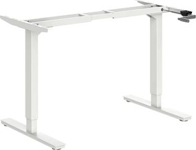 Cadru birou reglabil manual, control cu manivelă, 80 kg - Alb