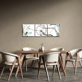 Tablou - Animale exotice (cu ceas) (90x30 cm)