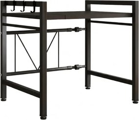 Etajera de bucatarie deasupra cuptorului cu microunde GALAN telescopica, neagra