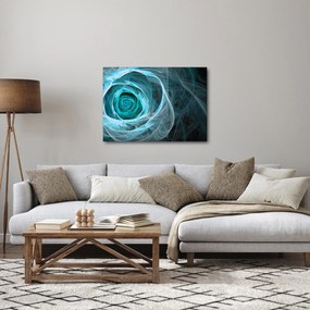 Tablou - Abstract trandafir albastru cu fundal negru (70x50 cm)