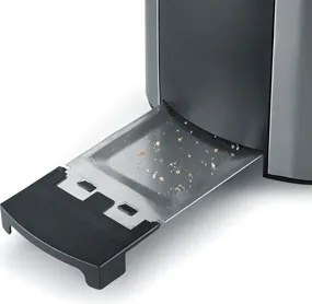 Severin AT 2589 - Prăjitor de pâine cu două fante 800W/230V inox/negru