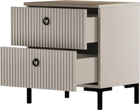 Noptieră, gri-maroniu Taupe/stejar silverjack, DOMCA 2S