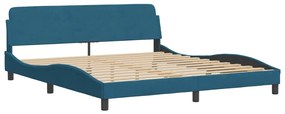 373236 vidaXL Cadru de pat cu tăblie, albastru, 180x200 cm, catifea