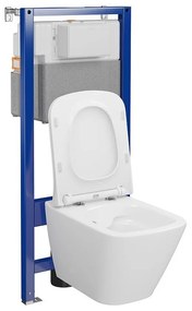 Set vas wc suspendat City Square CleanOn cu capac soft close si rezervor incastrat C16 Aqua 50