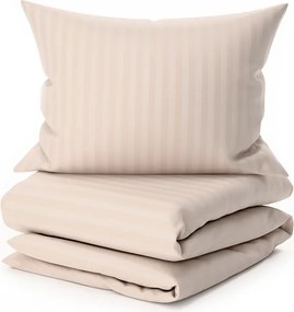 Lenjerie de pat din microfibra JASMINE sampanie - dunga 2 cm, buzunar hotel Dimensiune lenjerie de pat: 70 x 90 cm | 140 x 200 cm