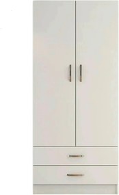 Dulap GRD0401, alb, PAL melaminat, cu 2 usi si 2 sertare, 80x47x182 cm