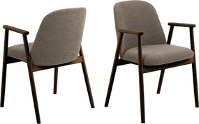 MAZZONI EXPORT RODERIC Maro Taupe (Monza 40)/cadru stejar lăcuit afumat (nuanță nuc) - SCAUN DE LEMN BOUCLÉ PENTRU SUFRAGERIE LIVING BUCĂTĂRIE