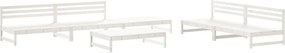 vidaXL Set mobilier de grădină, 6 piese, alb, lemn masiv pin