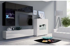 Mobilier living Calabria C3 (Negru + Alb) (fără iluminat). 1051596
