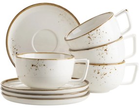 Mäser Set de 8 cești de cafea Pintar White cupuncte maro
