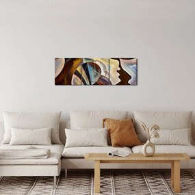 Tablou - Abstractizarea capetelor (cu ceas) (90x30 cm)