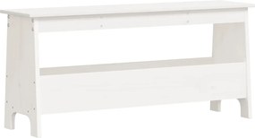 vidaXL Bancă de hol, albă, 100x28x45 cm, lemn masiv de pin