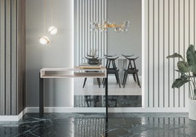 Măsuță consolă Ramea (Stejar platinum grange + Negru). 1055238