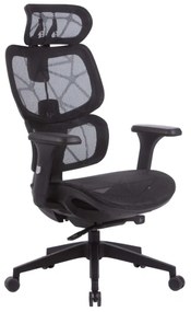 Scaun ergonomic HumanTech, spătar și șezut mesh, suport lombar, tetieră, brațe 3D