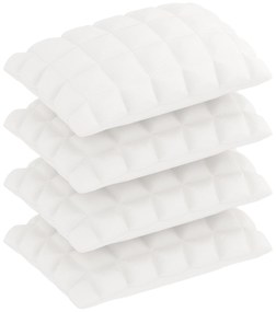 Set 4 perne Luna Silver, fibra siliconata, bumbac, 50 x 70 cm