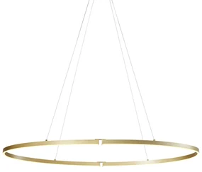 Lampă suspendată de design alamă 120cm inclusiv LED cu 3 trepte de intensitate luminoasă - Ovallo