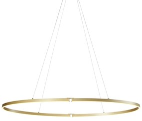 Lampă suspendată de design alamă 120cm inclusiv LED cu 3 trepte de intensitate luminoasă - Ovallo