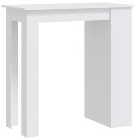 809467 vidaXL Masă de bar cu raft de depozitare, alb, 102x50x103,5 cm, PAL