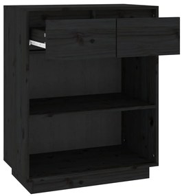 Dulap consola, negru, 60x34x75 cm, lemn masiv de pin 1, Negru