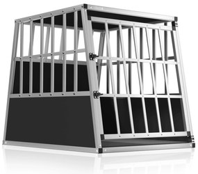 Cușcă de transport pentru câini BRUNO, 66x90x72cm, argintiu/negru Jurhan