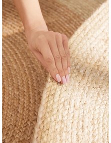 Covor fildeș reversibil, țesut manual rotund din iută ø 100 cm Jutta Ivory – Hanse Home
