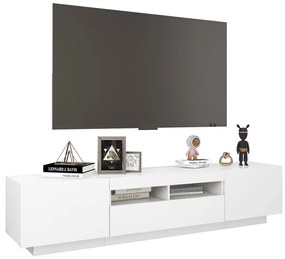 Comoda TV cu lumini LED, alb, 180x35x40 cm 1, Alb