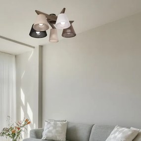 Lustră LED aplicată Brilagi ANTHONY 5xE14/40W/230V stejar nuc