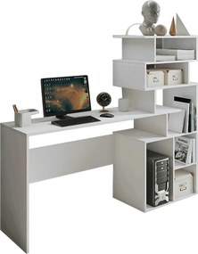 Birou MAXIM, alb, DTD laminat, 158x40x134 cm