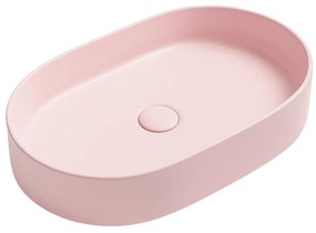 Set dulap baie suspendat placat cu ceramica CALACATTA 100 cm cu lavoar roz inclus Adelais Foglia