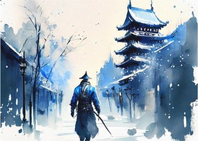 Tablou - Samurai, aquarel (70x50 cm)