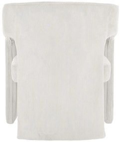 Fotoliu alb cu tapițerie din catifea reiată Vigor – Leitmotiv