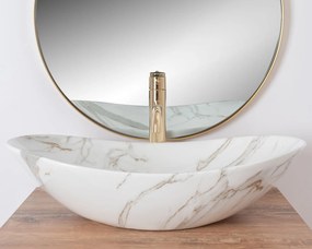 Lavoar Royal Aiax ceramica sanitara Alb/Marmura – 62,5 cm
